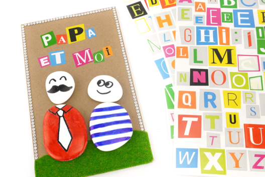 "Daddy and Me" Pebble Canvas - 2 - Father's Day Crafts - 10doigts.com - Father's Day Crafts - 10doigts.fr - 2