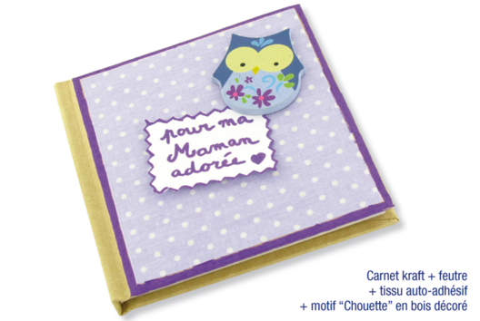 Craft Paper Notebook with Fabric Decoration and Owl - 0 - DIY Home Decor Crafts - 10doigts.com - Handicrafts Home Decor DIY - 10doigts.fr