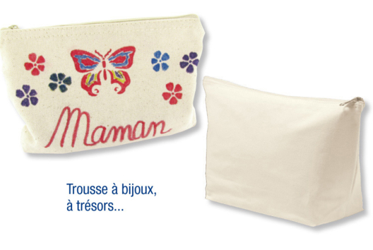 Natural Cotton Jewelry Pouch with Zipper Closure - 0 - Mother's Day Crafts - 10doigts.com - Mother's Day Crafts - 10doigts.fr