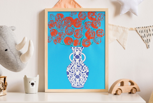 tuto peinture rose avec pochette plastiques - Actividades manuales Día del Abuela - 10doigts.fr - 2