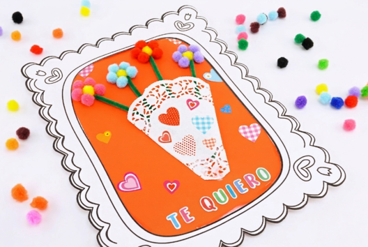 fleurs bouquet pompons - Actividades manuales Día del Abuela - 10doigts.fr