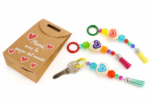 llavero idea regalo día de las madres - Manualidades para fabricar tus llaveros - 10doigts.fr