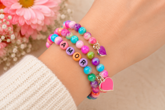 pulsera de perlas arcoíris - Manualidades día de la madre - 10doigts.fr - 2
