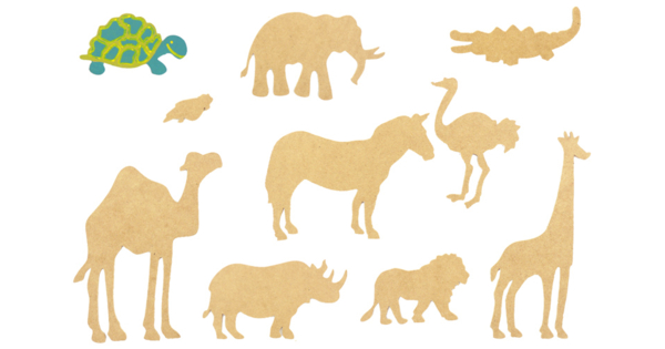 Mdf Animals Set of 10 Decorative Medium Density Fiberboard (MDF) Shapes to Decorate ...