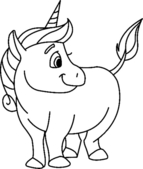 Unicorn 01 - Coloriages - 10doigts.fr