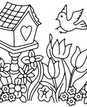 Flowers and bird 02 - 10doigts.fr