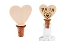 12 tapones corazón de madera y corcho - Objetos de madera para la cocina - 10doigts.fr