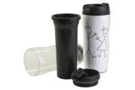 Thermal Mug with Lid - 1 - Transparent Plastic - 10doigts.com - Transparent Plastic - 10doigts.fr