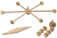Wooden mobile holder, 6 arms - 1 - Mobile Supports - 10doigts.com - Mobile Supports - 10doigts.fr