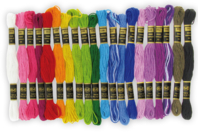 Bright Color Cotton Floss, 20 Bobbins - 1 - Embroidery Threads - 10doigts.com - Embroidery Threads - 10doigts.fr