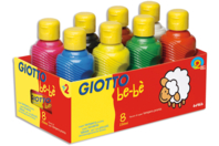 Set de 6 frascos de témpera Giotto Bé-bé - Pintura gouache líquida: colores vivos que se quitan con agua - 10doigts.fr