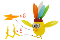 8 picos y patas de pollito - Ojos móviles - 10doigts.fr