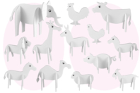 3D Foam Animals - 13 Pieces - 1 - Paper Models - 10doigts.com - Paper Models - 10doigts.fr