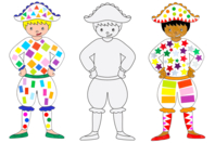 Large Harlequins to Decorate - 6 Pieces - 1 - Carnival Creative Kits - Arts and Crafts Activities for Carnival - 10doigts.com - Carnival Creative Kits - Arts and Crafts Activities for Carnival - 10doigts.fr