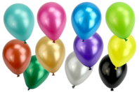 Round Balloons, Metallic Colors - 100 Pieces - 1 - Balloons, garlands, streamers - 10doigts.com - Balloons, garlands, streamers - 10doigts.fr