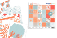 Bloc de papel Coral, 30 x 30 cm - 60 hojas - Papeles con motivos - 10doigts.fr