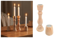 Bougeoirs en bois - Formes au choix - Candelabros de madera - 10doigts.fr