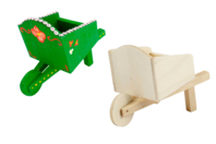 Miniature Wooden Wheelbarrow - 1 - Miniature Universe: Dollhouse and Miniatures - 10doigts.com - Miniature Universe: Dollhouse and Miniatures - 10doigts.fr