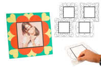 Marcos cuadrados a arenar - 4 piezas - Marcos de fotos a decorar - 10doigts.fr