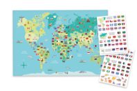World Map + 2 Sheets of Flag Stickers - 1 - Educational Kits - 10doigts.com - Educational Kits: The joy of hands-on learning. - 10doigts.fr