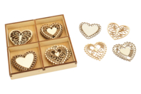 Wooden Hearts - 20 Pieces - 1 - Raw Wood Decor - 10doigts.com - Raw Wood Decor - 10doigts.fr
