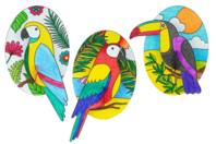 Dibujos para colorear pájaros en relieve - Formas y dibujos para colorear - 10doigts.fr