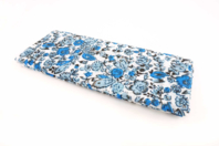 Printed Fabric Coupon - Blue Flowers - 43 x 53 cm - 1 - Fabric Coupons - 10doigts.com - Fabric Coupons - 10doigts.fr