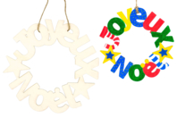 Wooden Wreath "Merry Christmas" - 1 - Christmas Wreaths - 10doigts.com - Christmas Wreaths - 10doigts.fr