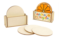 Set de posavasos de madera con soporte - Objetos de madera para la cocina - 10doigts.fr