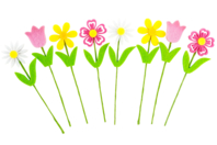 Felt Flowers on Stems - 8 Pieces - 1 - Decorative Flowers and Leaves - 10doigts.com - Decorative Flowers and Leaves - 10doigts.fr