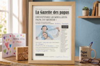 Gazette Papa + son cadre en bois - Kits de actividades para el día del padre - 10doigts.fr