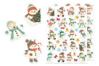 Snowman Stickers - 40 Stickers - 1 - Christmas Stickers - 10doigts.com - Christmas Stickers and Labels - 10doigts.fr