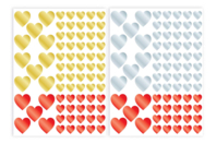 Metallic Heart Stickers - 150 pcs - 1 - Heart Stickers - 10doigts.com - Heart Stickers - 10doigts.fr