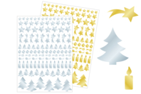 Metallic Christmas Stickers in Gold and Silver - 228 pcs - 1 - Christmas Stickers - 10doigts.com - Christmas Stickers and Labels - 10doigts.fr