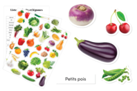 Stickers "I Learn Fruits and Vegetables" - 60 pcs - 1 - Flower, Fruit, and Vegetable Stickers - 10doigts.com - Flower, Fruit, and Vegetable Stickers - 10doigts.fr
