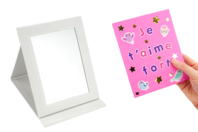 Large White Cardboard Mirror - 17 x 13 cm - 1 - Decorative Mirrors - 10doigts.com - Decorative Mirrors - 10doigts.fr