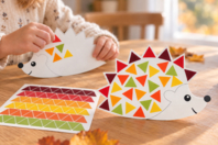 hérisson gommettes activité enfant automne - Kits de manualidades Otoño - 10doigts.fr