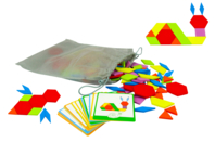 Wooden Tangram Game - 130 Pieces - 1 - Wooden Games and Toys - 10doigts.com - Wooden Games and Toys - 10doigts.fr