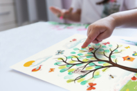 Kit 6 cuadros árboles huellas + tintas - Kits educativos: el placer de aprender a través de la manipulación. - 10doigts.fr