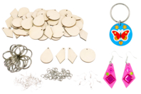 Wooden Jewelry and Keychain Pack - 30 Pieces - 1 - Keychains - 10doigts.com - Keychains - 10doigts.fr