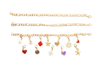 Kit de pulseras de cadena dorada y charm's - 3 unidads - Kits Joyas - 10doigts.fr