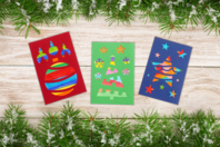 Kit de tarjetas de Navidad para colorear - 3 tarjetas - Cartas de felicitación - 10doigts.fr