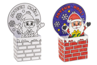 Christmas Chimneys to Color + Candles - 4 Pieces - 1 - Christmas Lanterns - 10doigts.com - Christmas Lanterns - 10doigts.fr