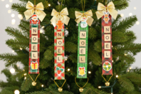 Kit de 4 suspensiones de Navidad con letras de madera - Kits creativos de Navidad para los niños - 10doigts.fr