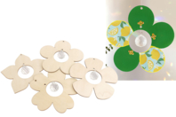 Wooden Sun Catcher Flower Kit - 4 Pieces - 1 - Wooden Decorative Suspensions - 10doigts.com - Wooden Decorative Suspensions - 10doigts.fr