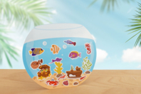 Kit mini mondes gommettes Aquarium - 4 pièces - Creative Sticker Kits - 10doigts.fr