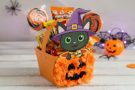 Kit cestas gato calabaza para montar - 4 unidads - Bols de caramel de Halloween - 10doigts.fr