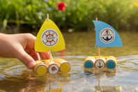 Kit de barcos pequeños que flotan - 4 unidads - Kits listos para usar - 10doigts.fr