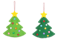 Felt Christmas Tree Ornaments Kit - 6 Pieces - 1 - Felt Kits - 10doigts.com - Felt Kits - 10doigts.fr