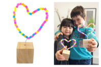 Kit esculturas Corazones en perlas fusibles creaciones - Kits fiesta de los padres - 10doigts.fr
